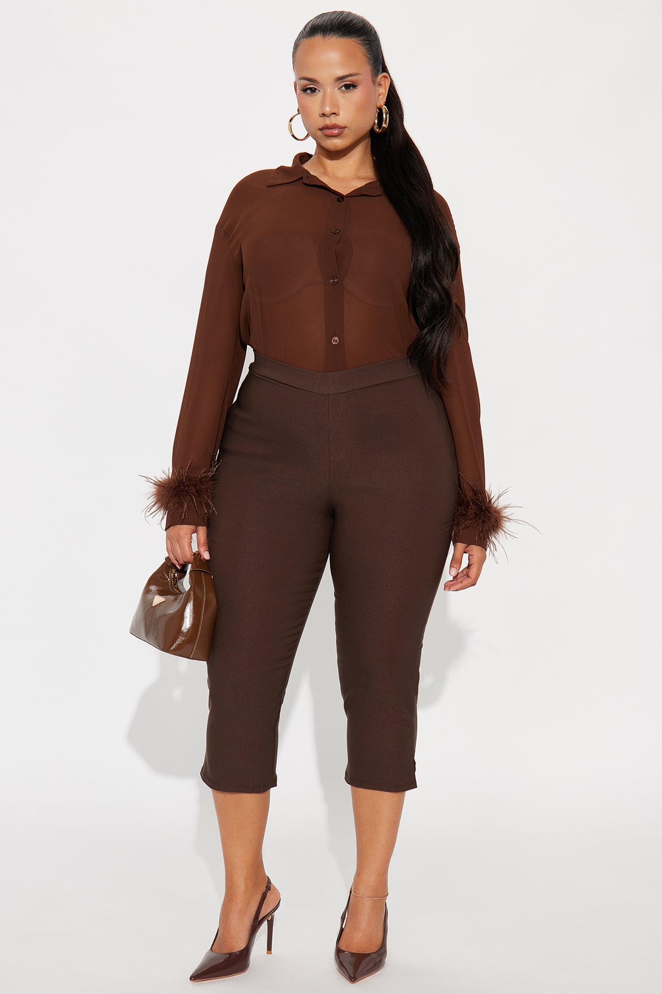 Natalia Millennium Capri Skinny Pant 20″ - Chocolate