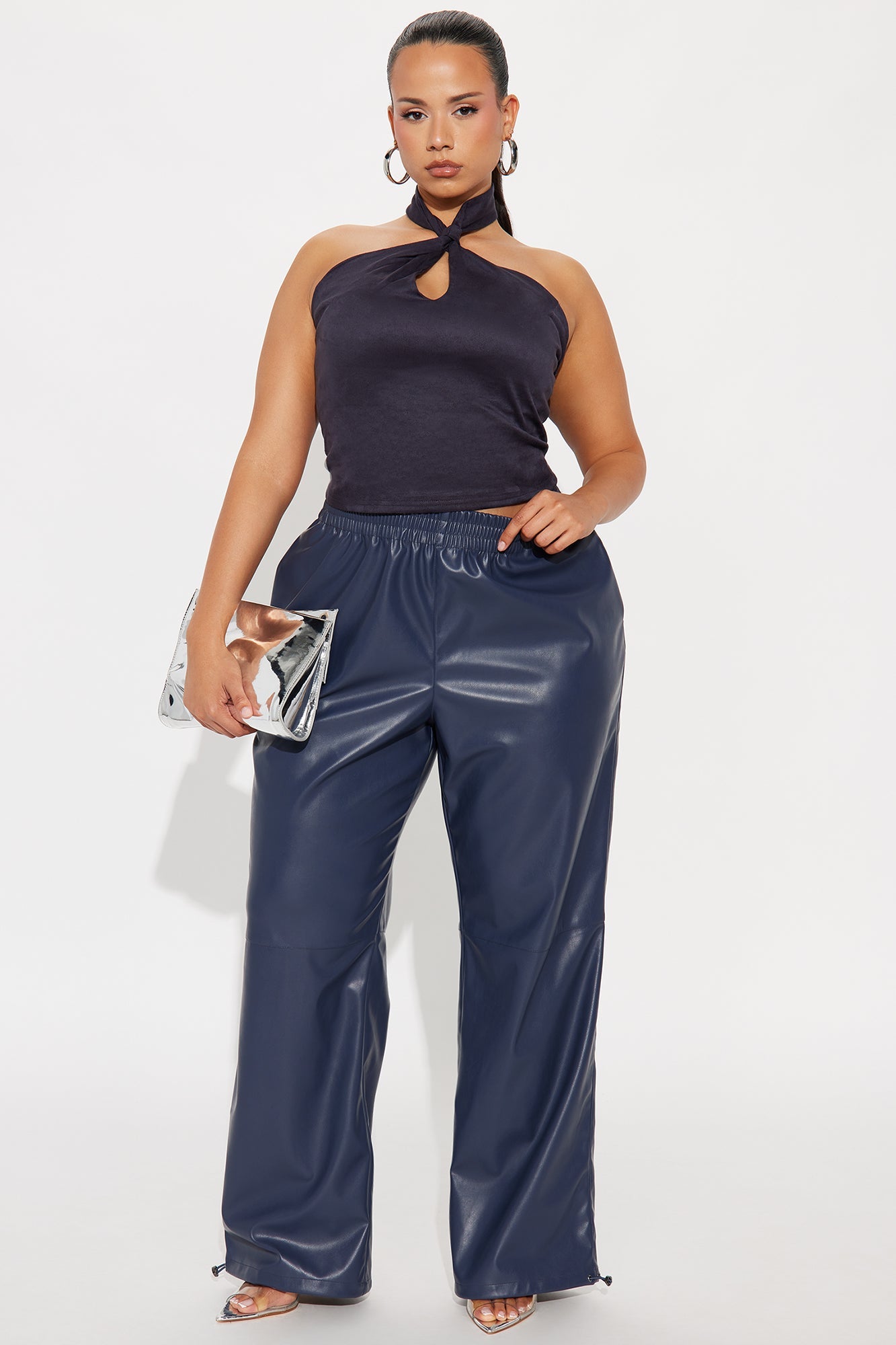 Dana Faux Leather Jogger Pant - Teal