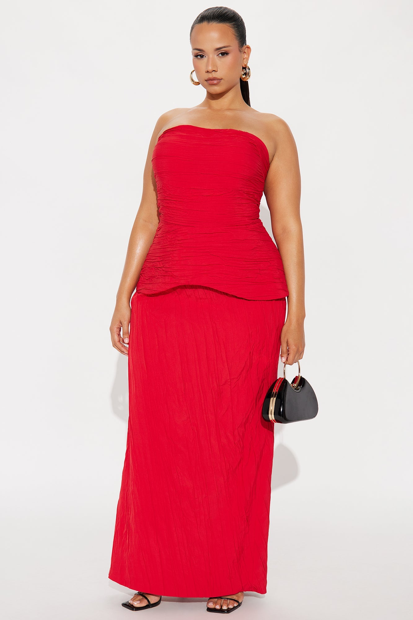 Cannot Be Tamed Pleated Gown - Red