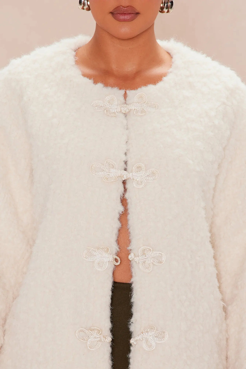 Maribelle Fuzzy Jacket - Cream 