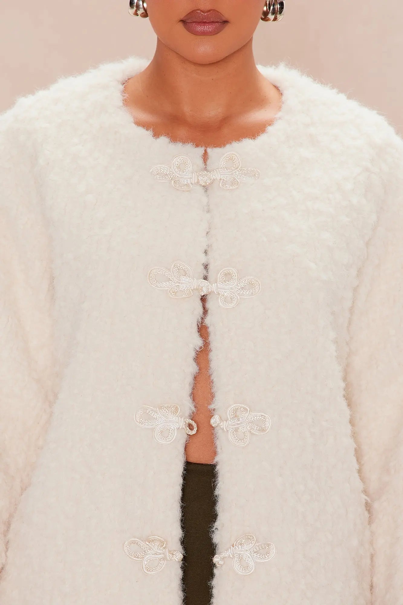 Maribelle Fuzzy Jacket - Cream 