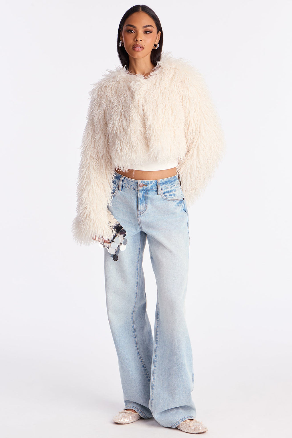 Sydney Faux Fur Coat - Ivory