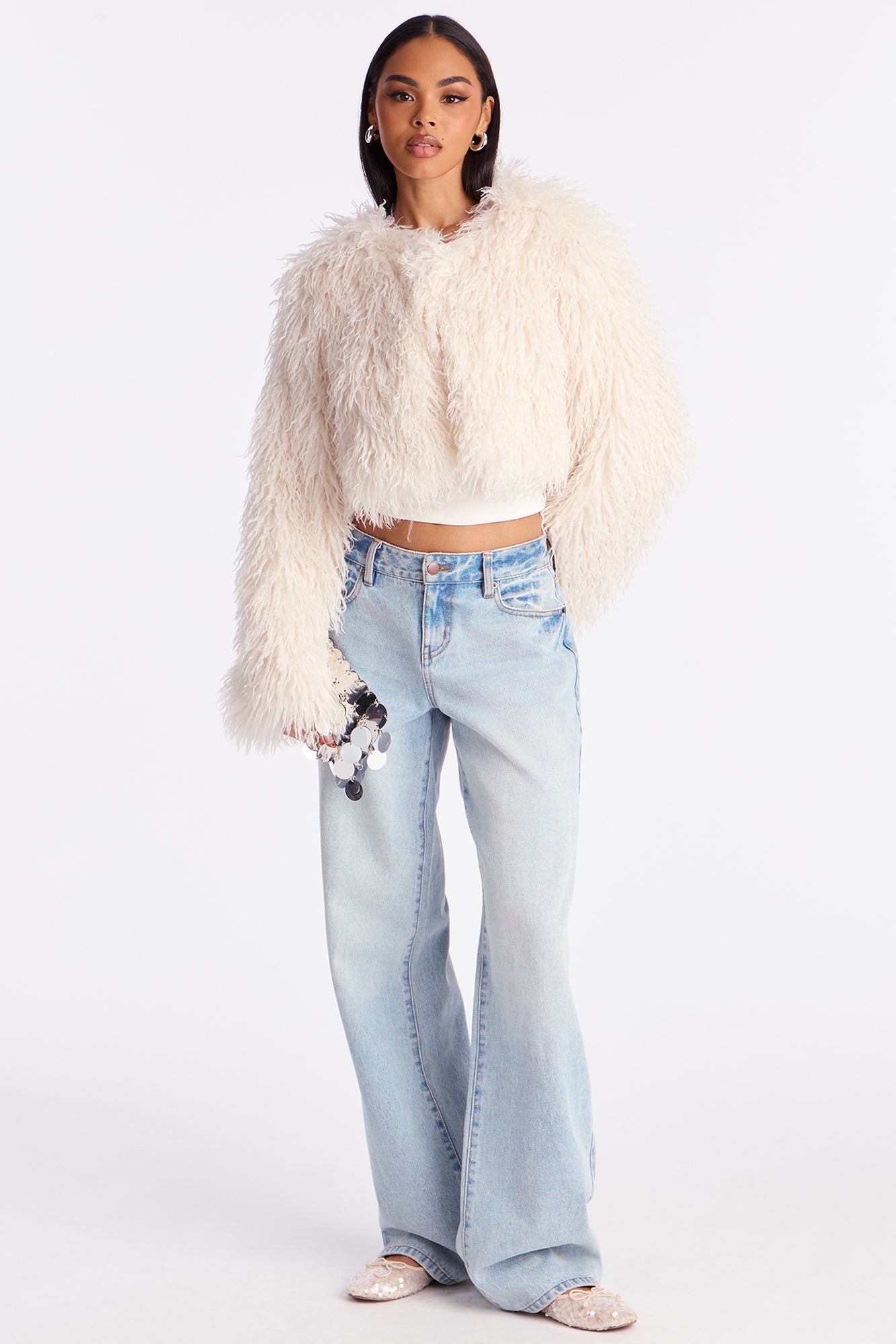 Sydney Faux Fur Coat - Ivory