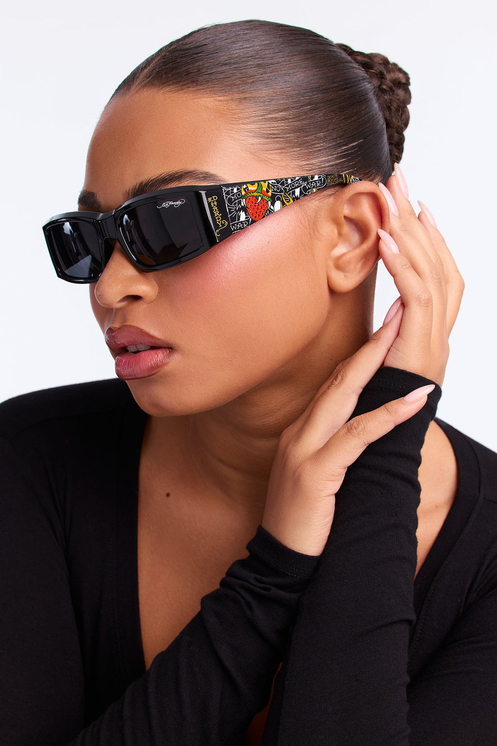 Flame Frames Ed Hardy Shield Sunglasses - Black