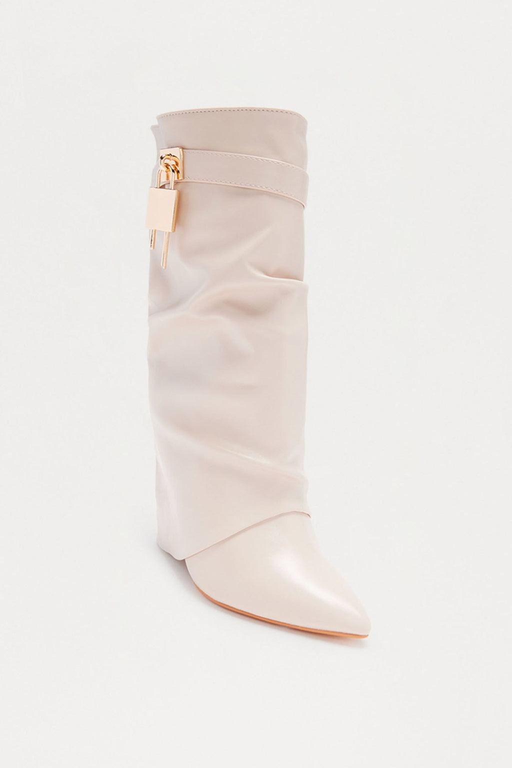 Crue Ruched Overlay Boots - Beige