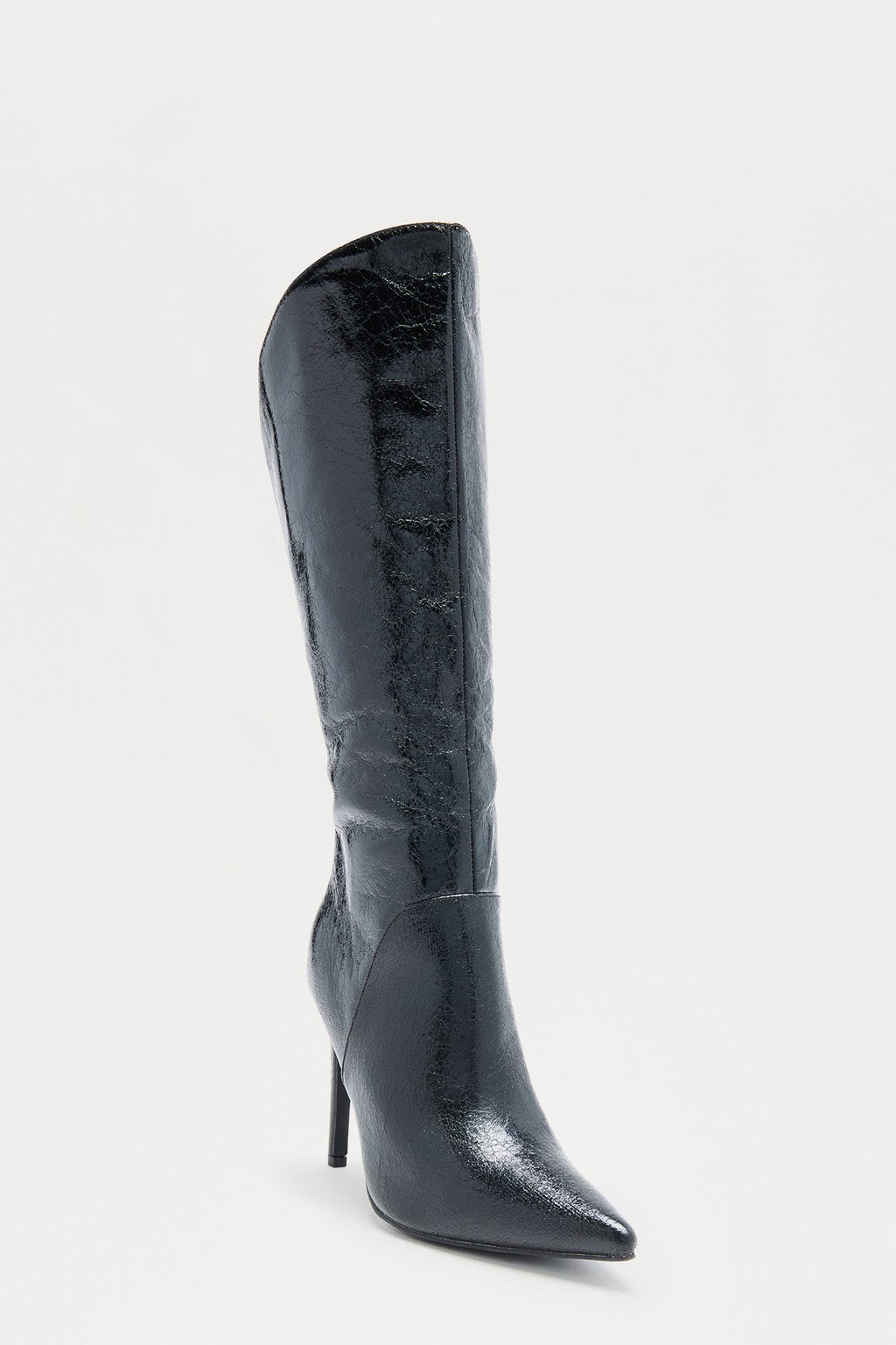Deanie Stiletto Knee High Boots - Black