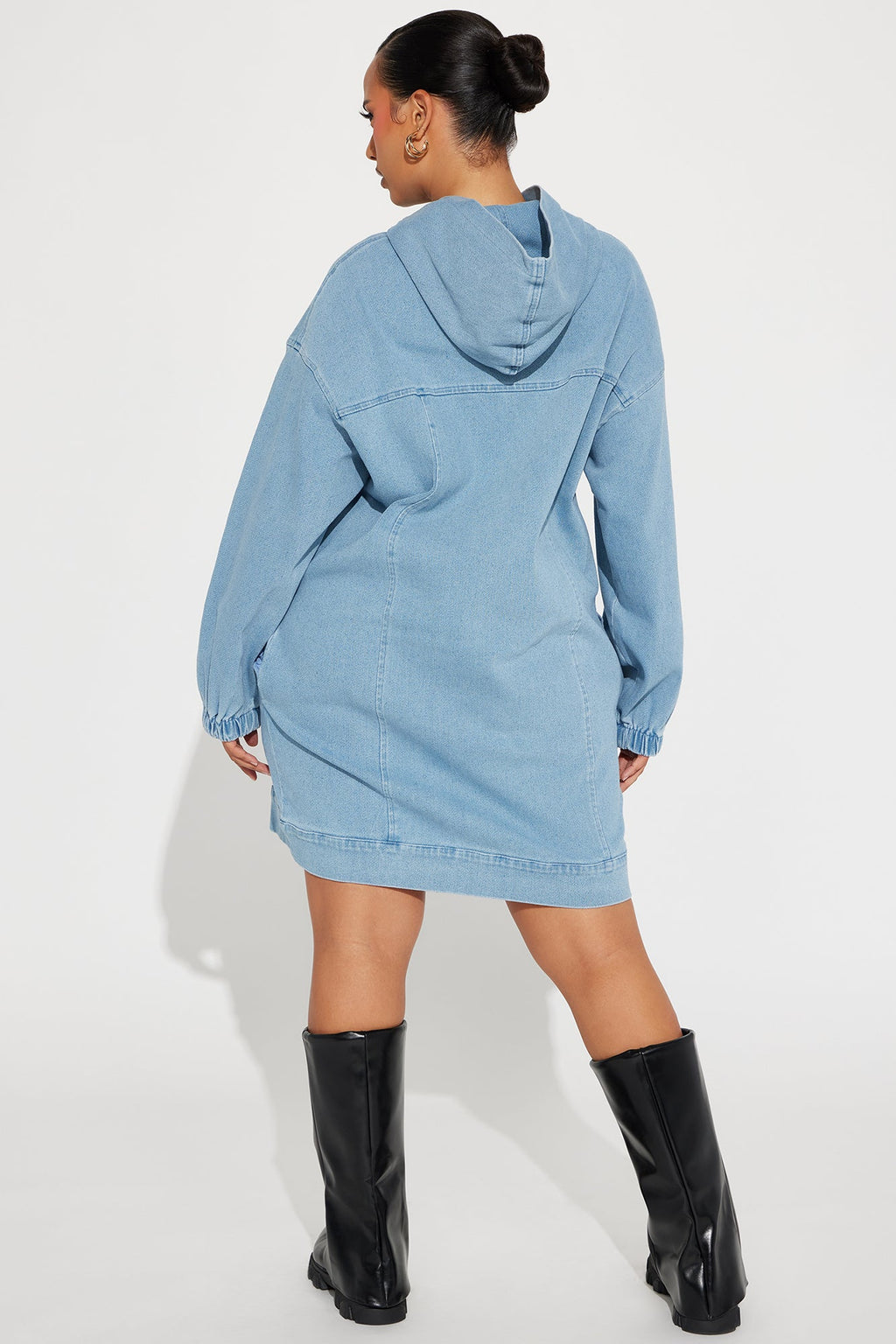 Dani Denim Sweatshirt Mini Dress - Blue
