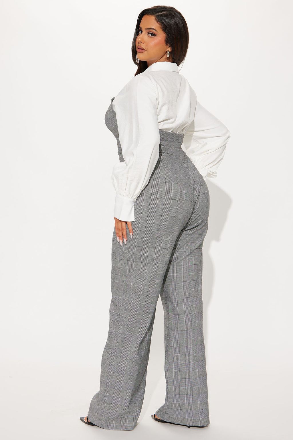 Tactical Plaid Jumpsuit - Grey/combo