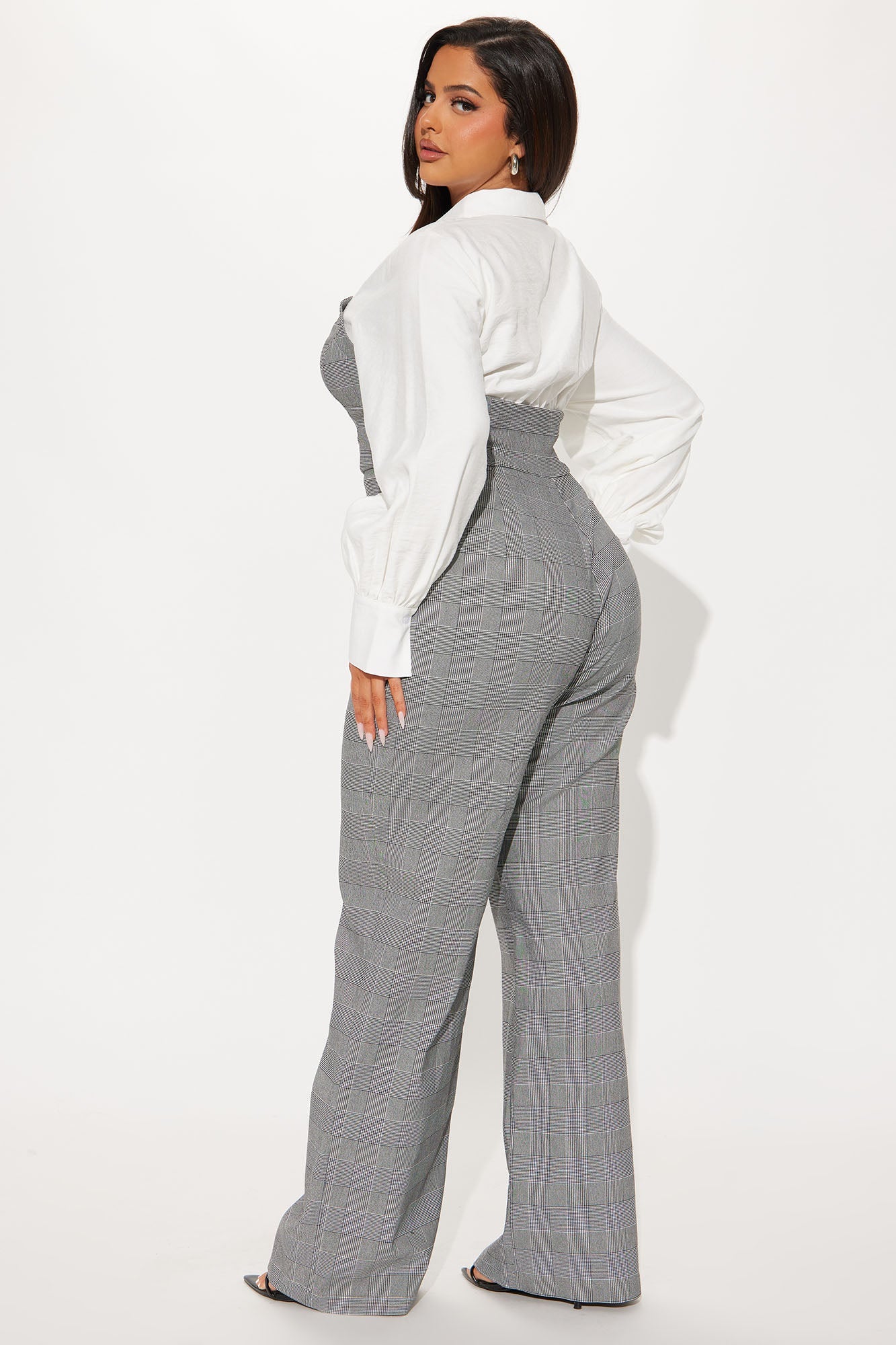 Tactical Plaid Jumpsuit - Grey/combo