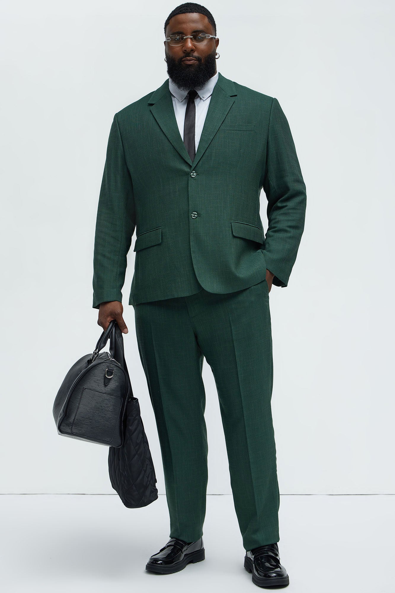 Shepton Solid Texture Blazer - Green