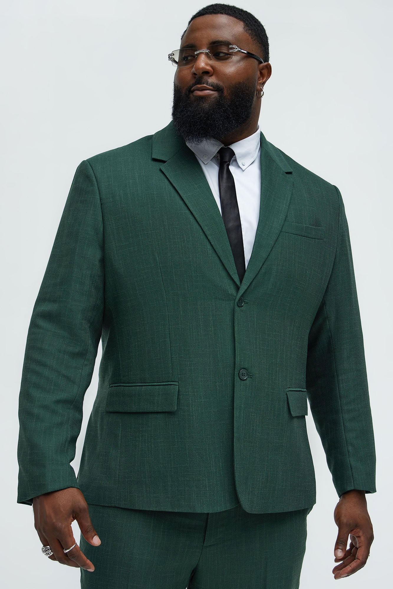 Shepton Solid Texture Blazer - Green