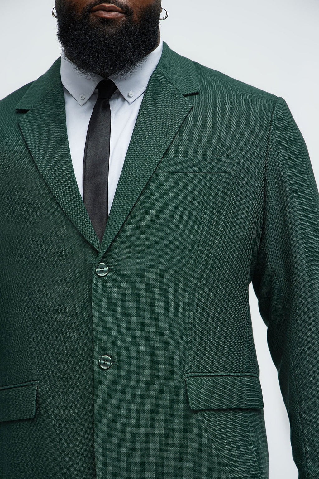 Shepton Solid Texture Blazer - Green