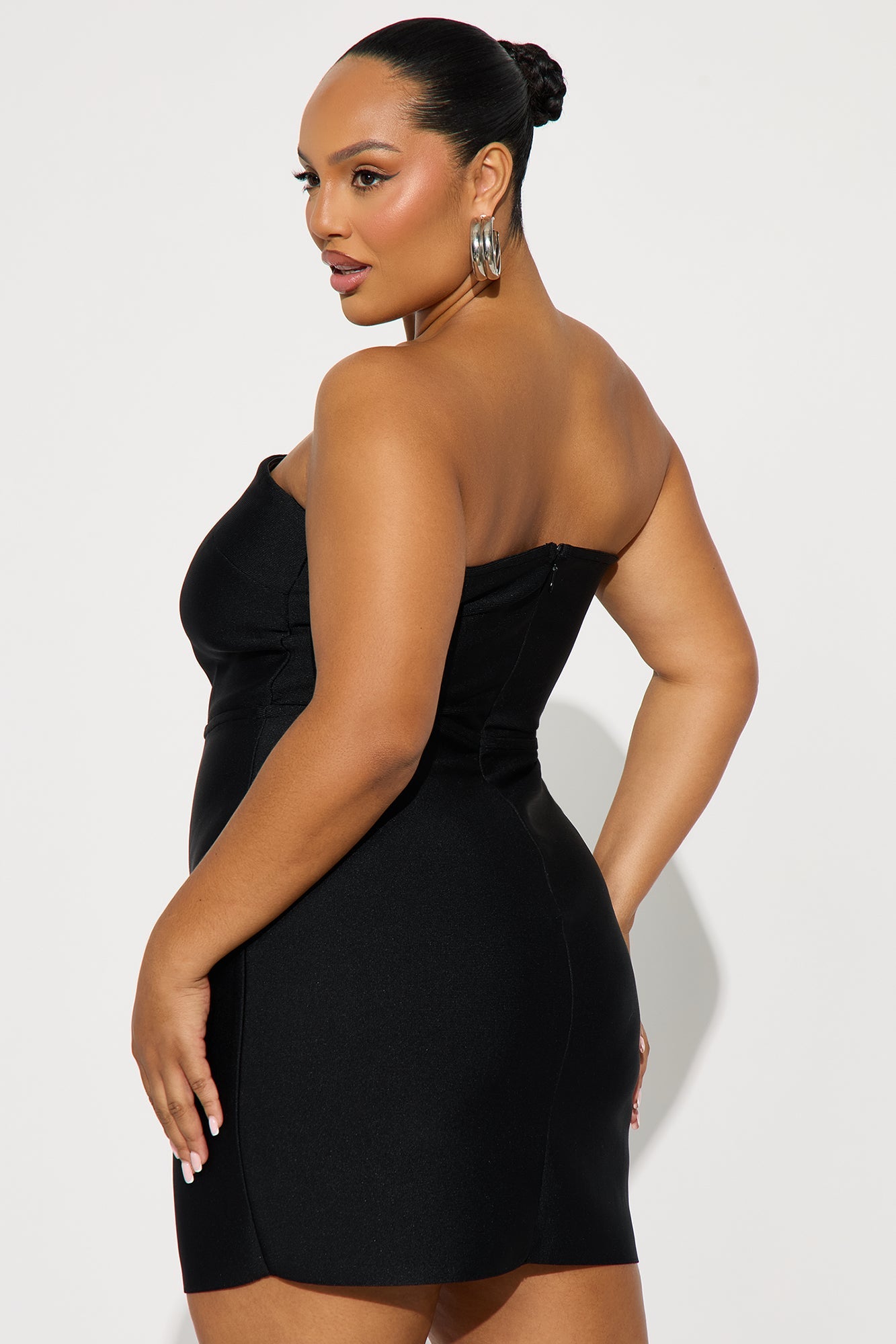 Lettie Lace Up Bandage Mini Dress - Black