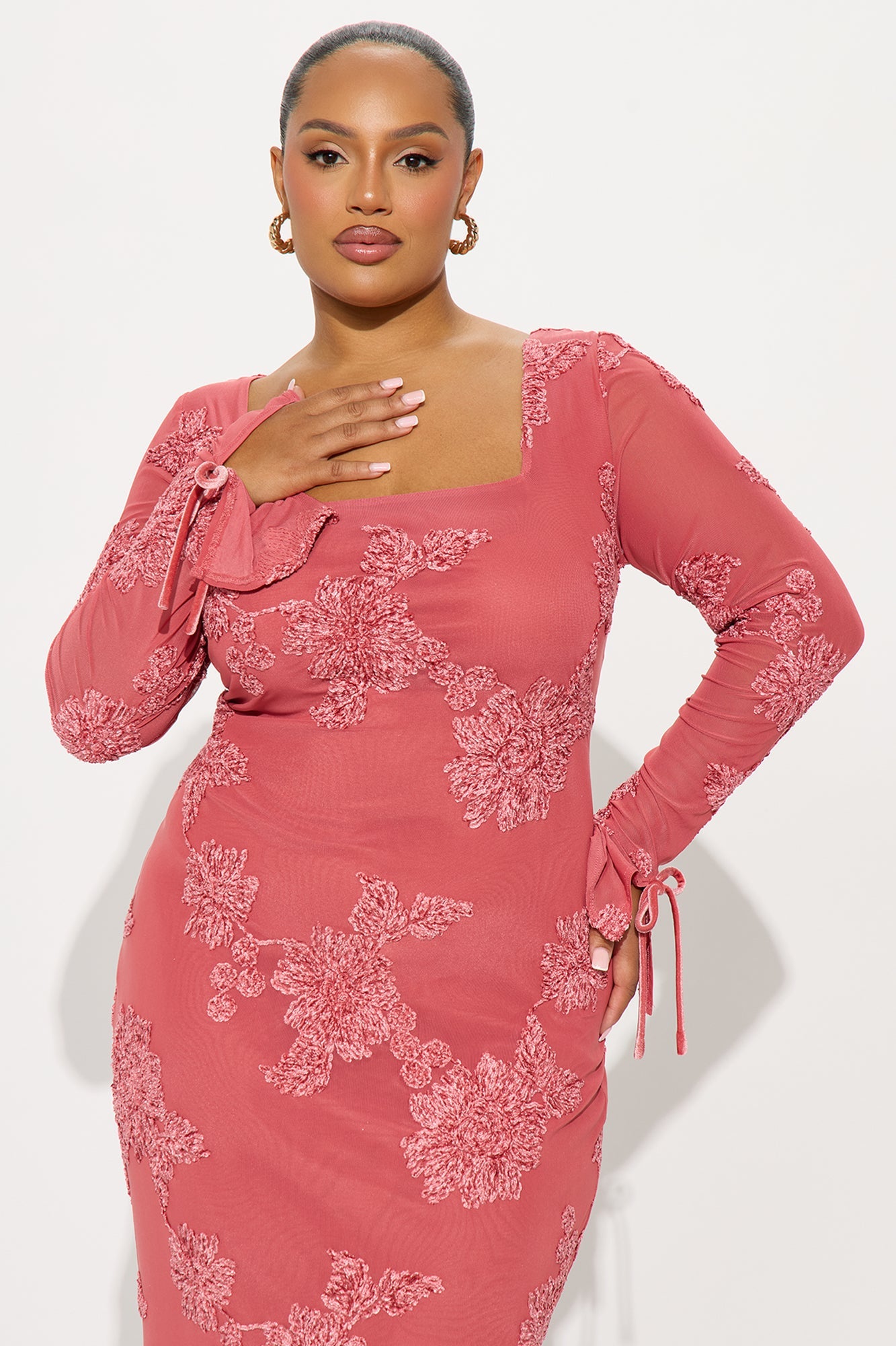 Still Obsessed Mesh Maxi Dress - Rose