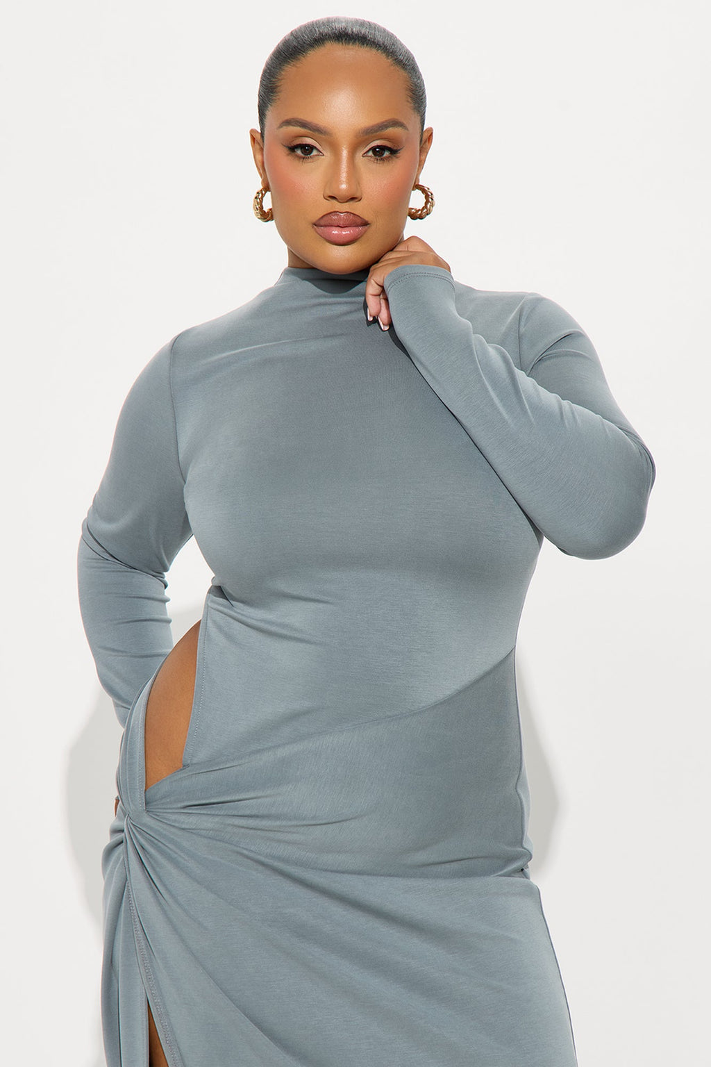 Dream Muse Long Sleeve Maxi Dress - Charcoal