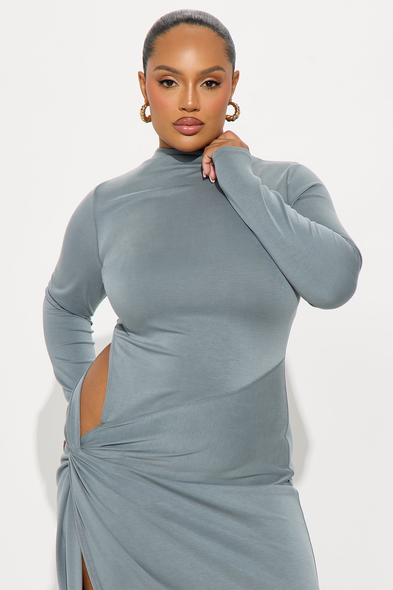 Dream Muse Long Sleeve Maxi Dress - Charcoal