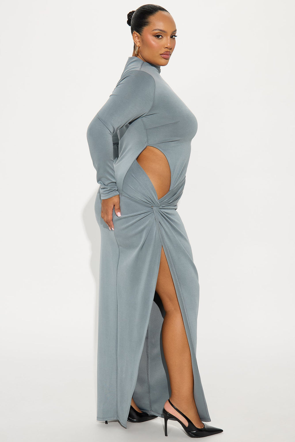 Dream Muse Long Sleeve Maxi Dress - Charcoal