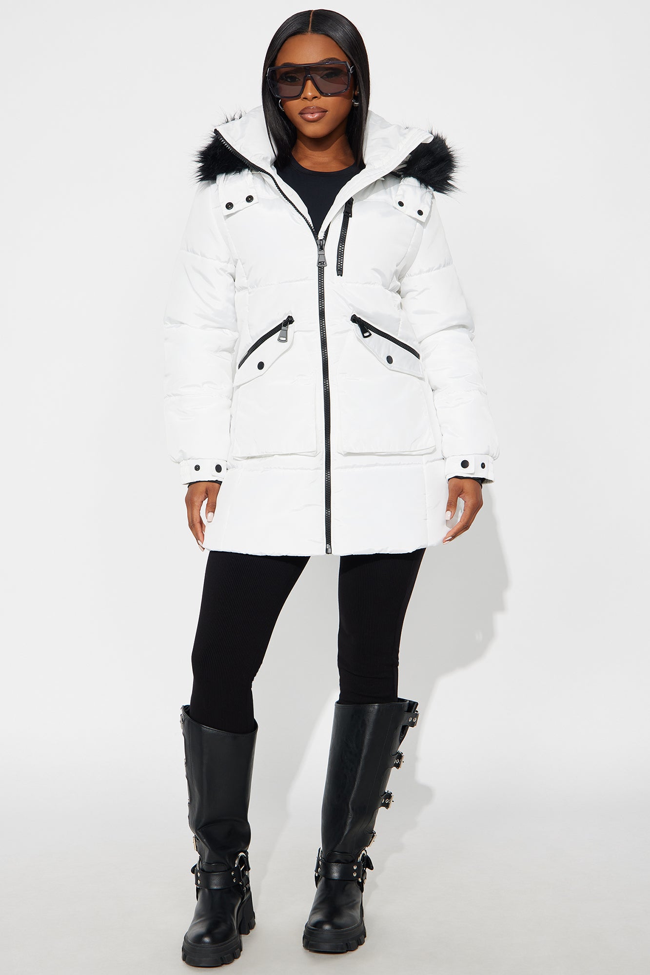 Cold Feelings Puffer Jacket - White
