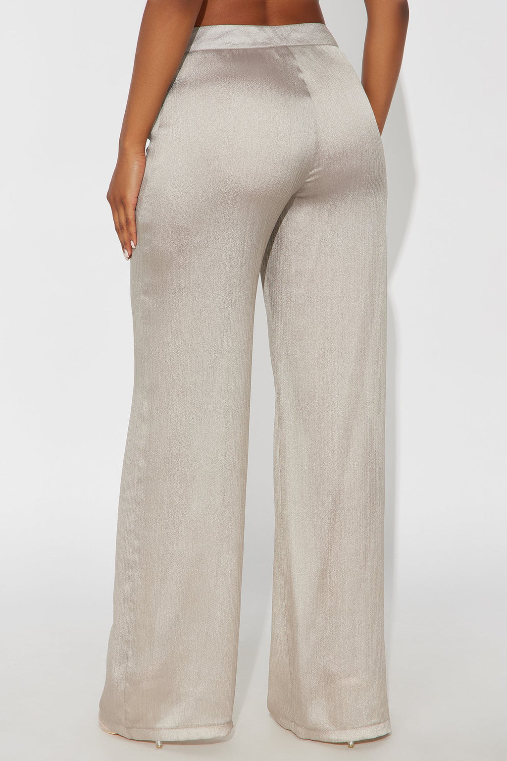 Iconic Scene Low Rise Shimmer Wide Leg Pant 33 - Silver