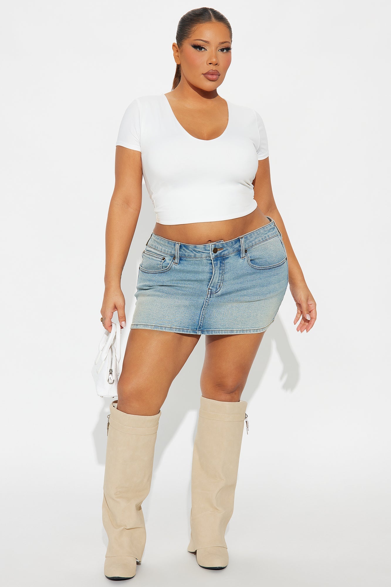 The OG Tinted Denim Micro Mini Skirt - Medium Wash 
