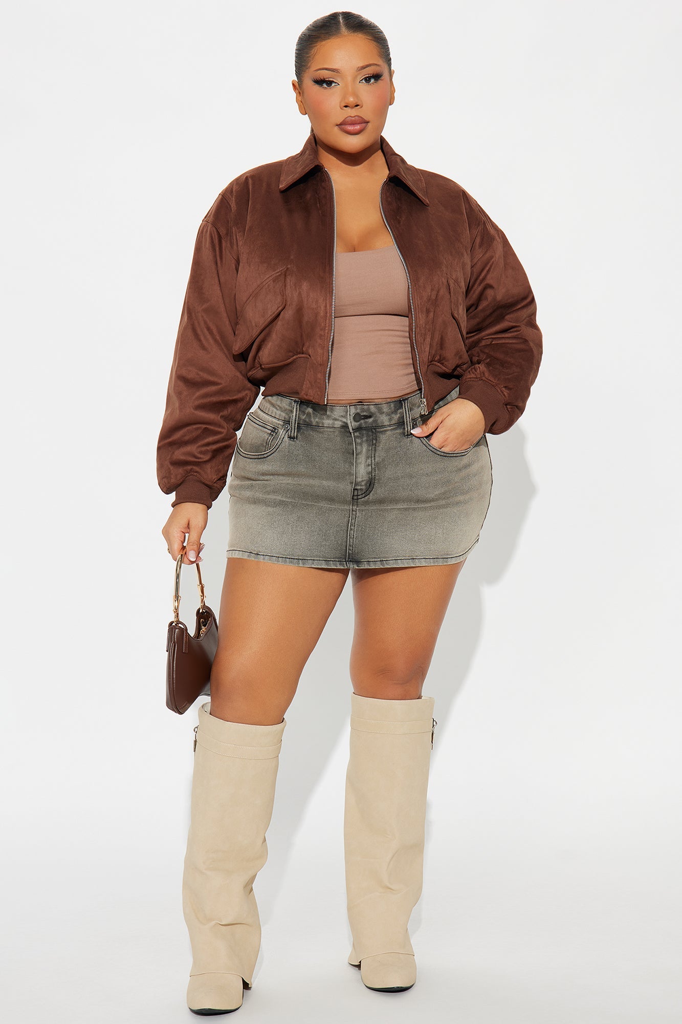 The OG Tinted Denim Micro Mini Skirt - Grey 