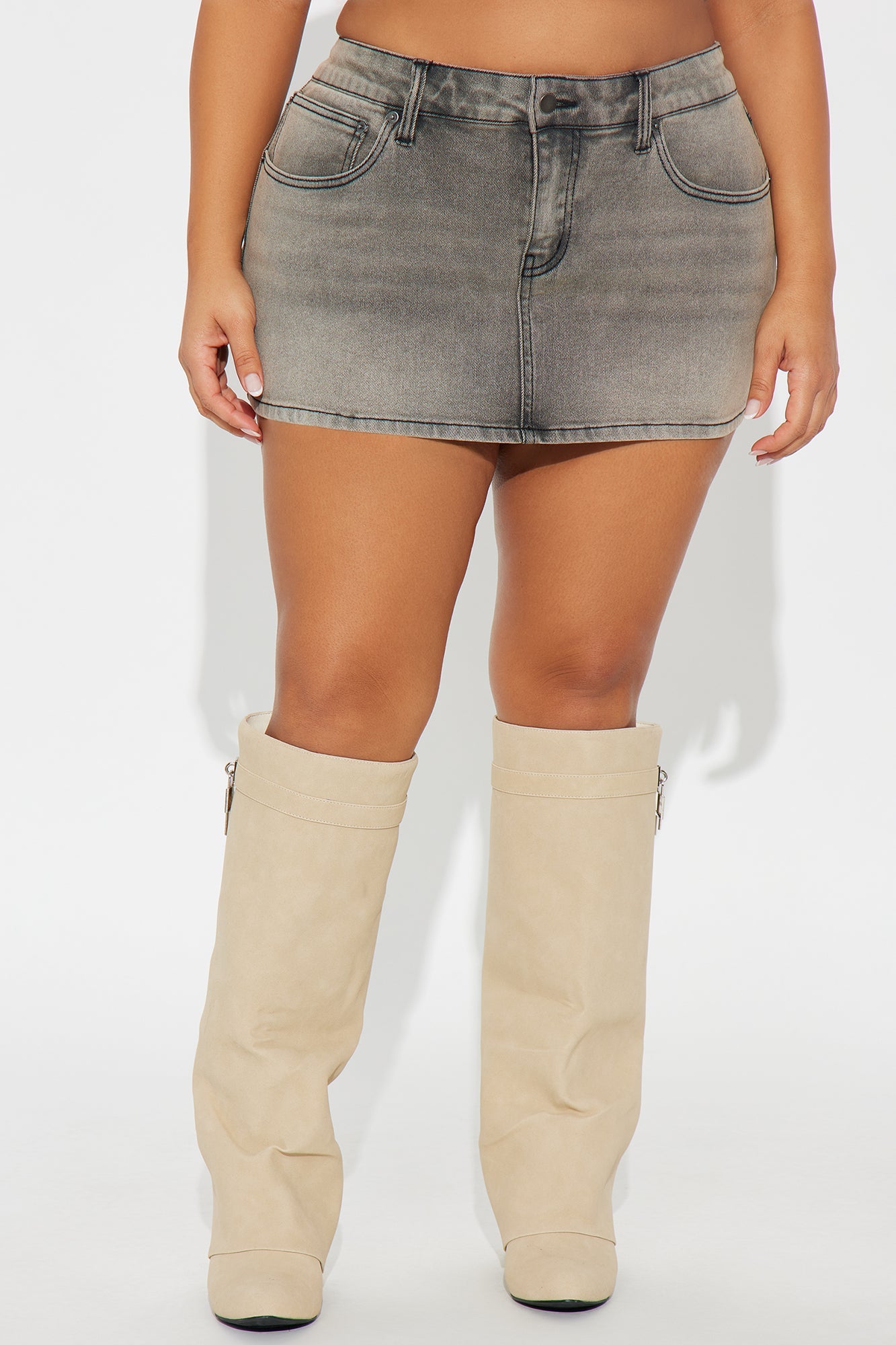 The OG Tinted Denim Micro Mini Skirt - Grey 