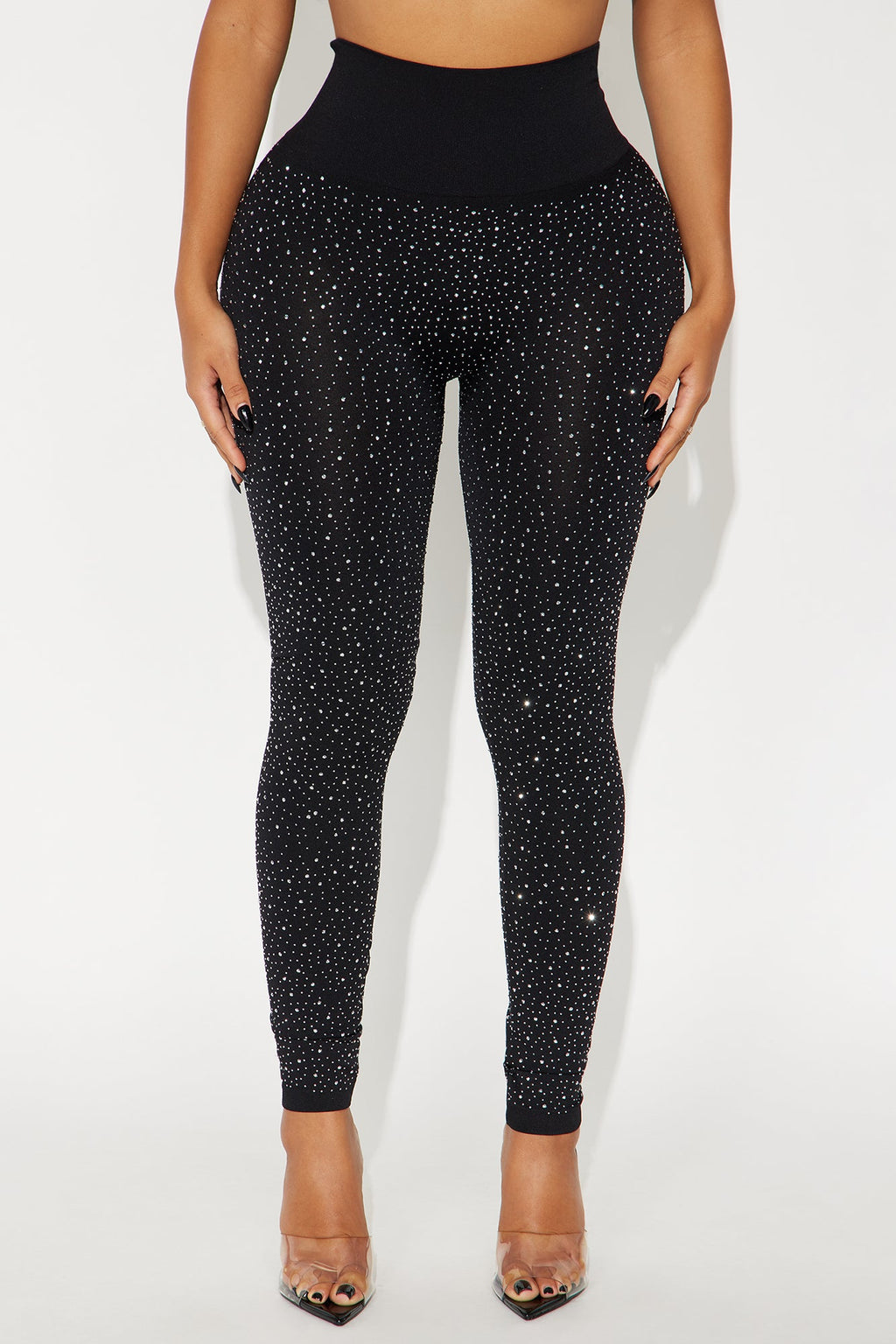 All That Sparkles Rhinestone Legging 28″ - Black