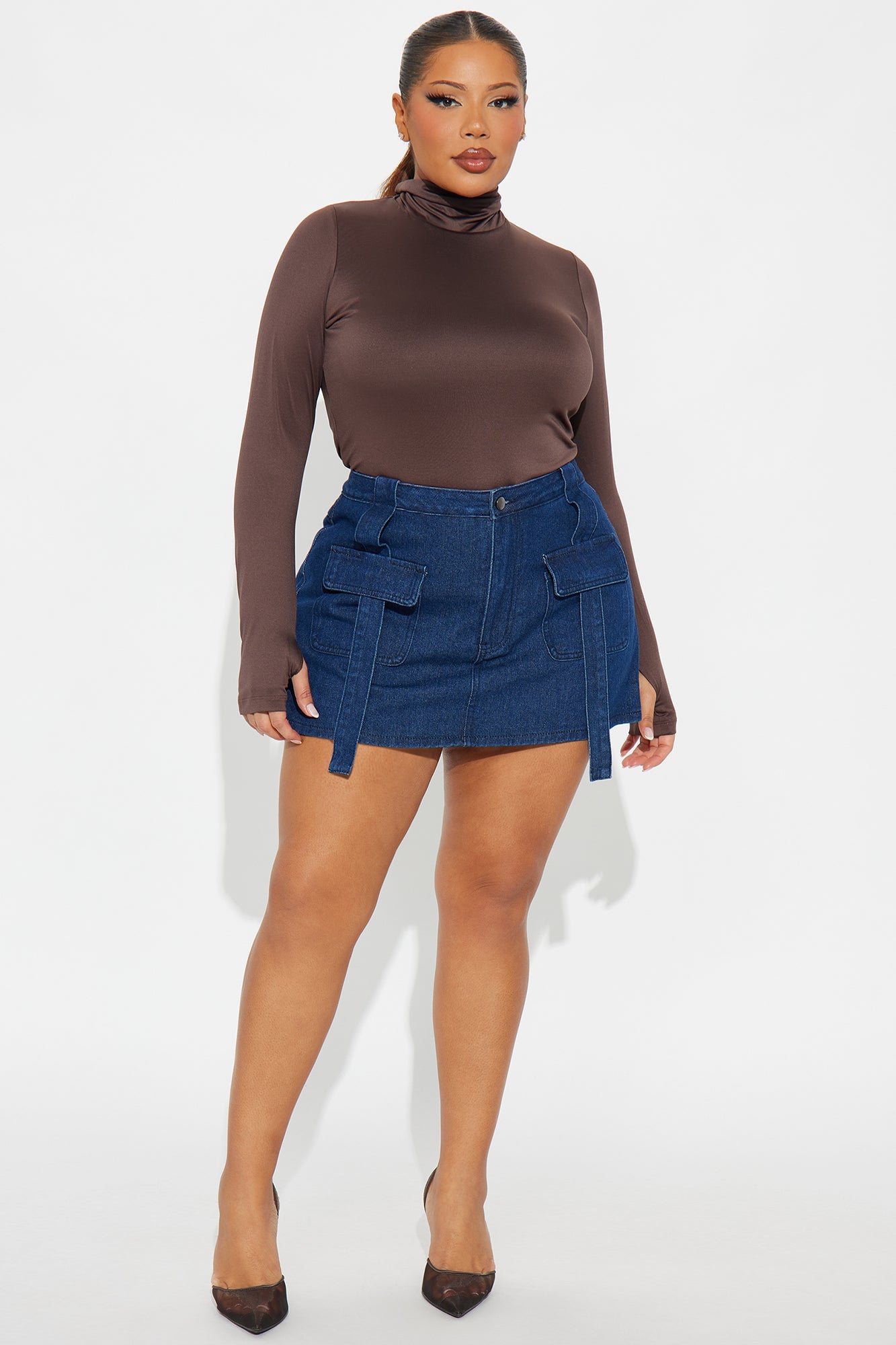 Kristy Denim Cargo Skort - Dark Wash