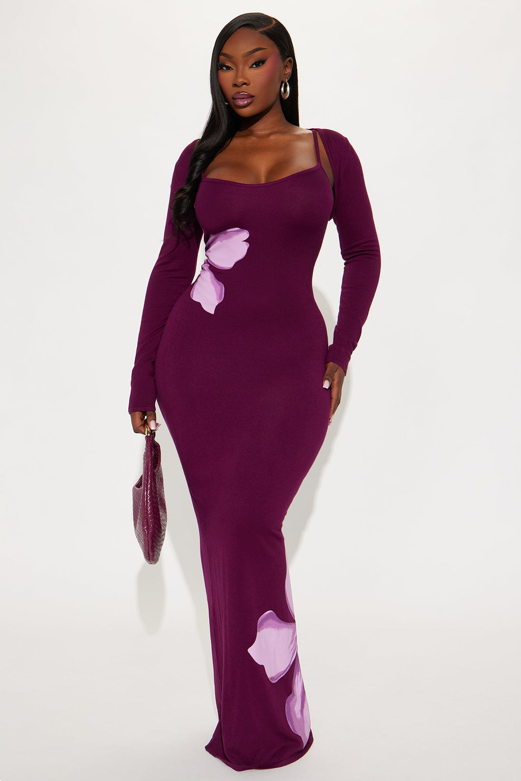 Sugar Plum Sweater Maxi Dress - Purple/combo
