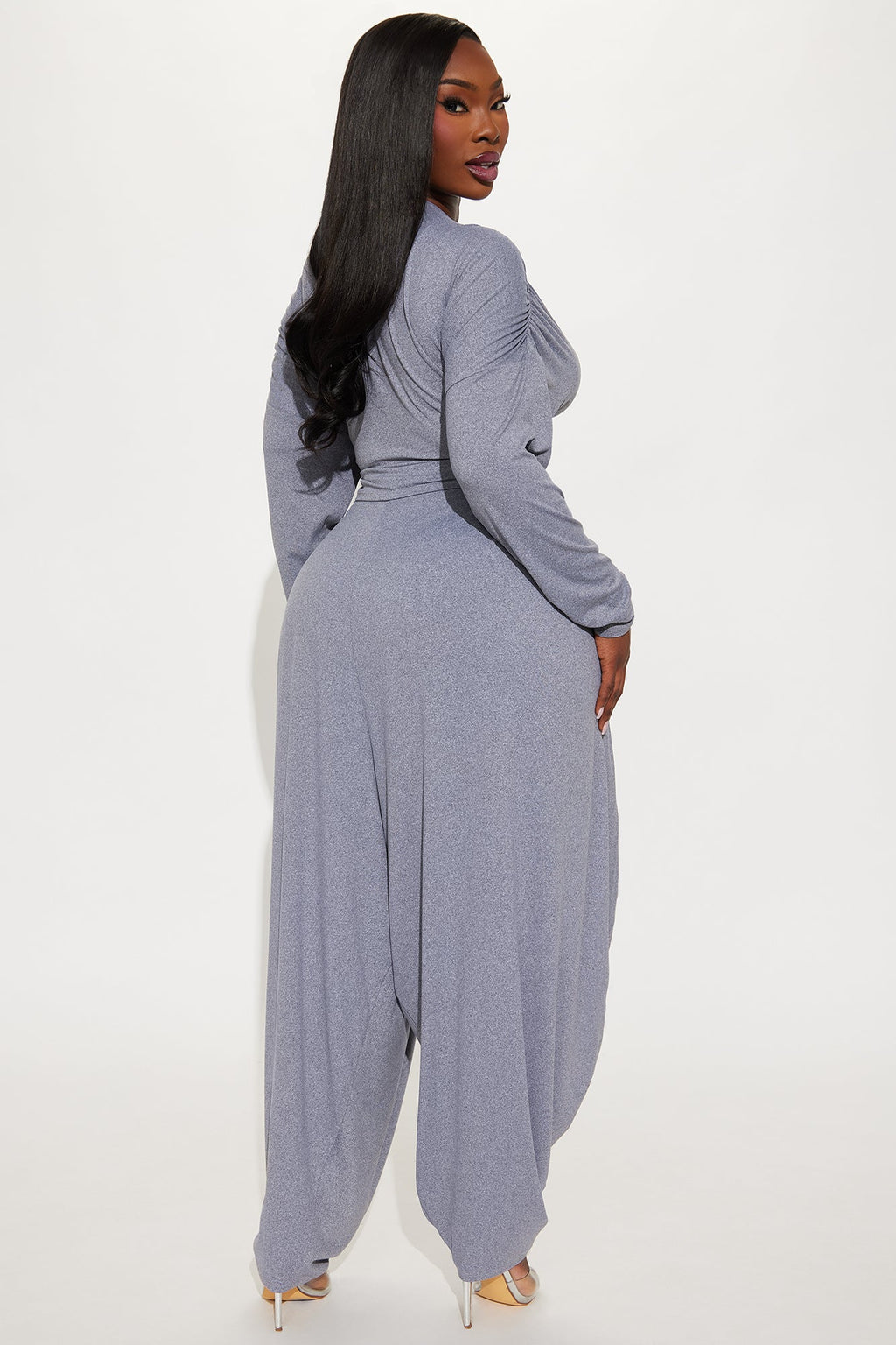 Cool Girl Balloon Pant Set - Heather Grey