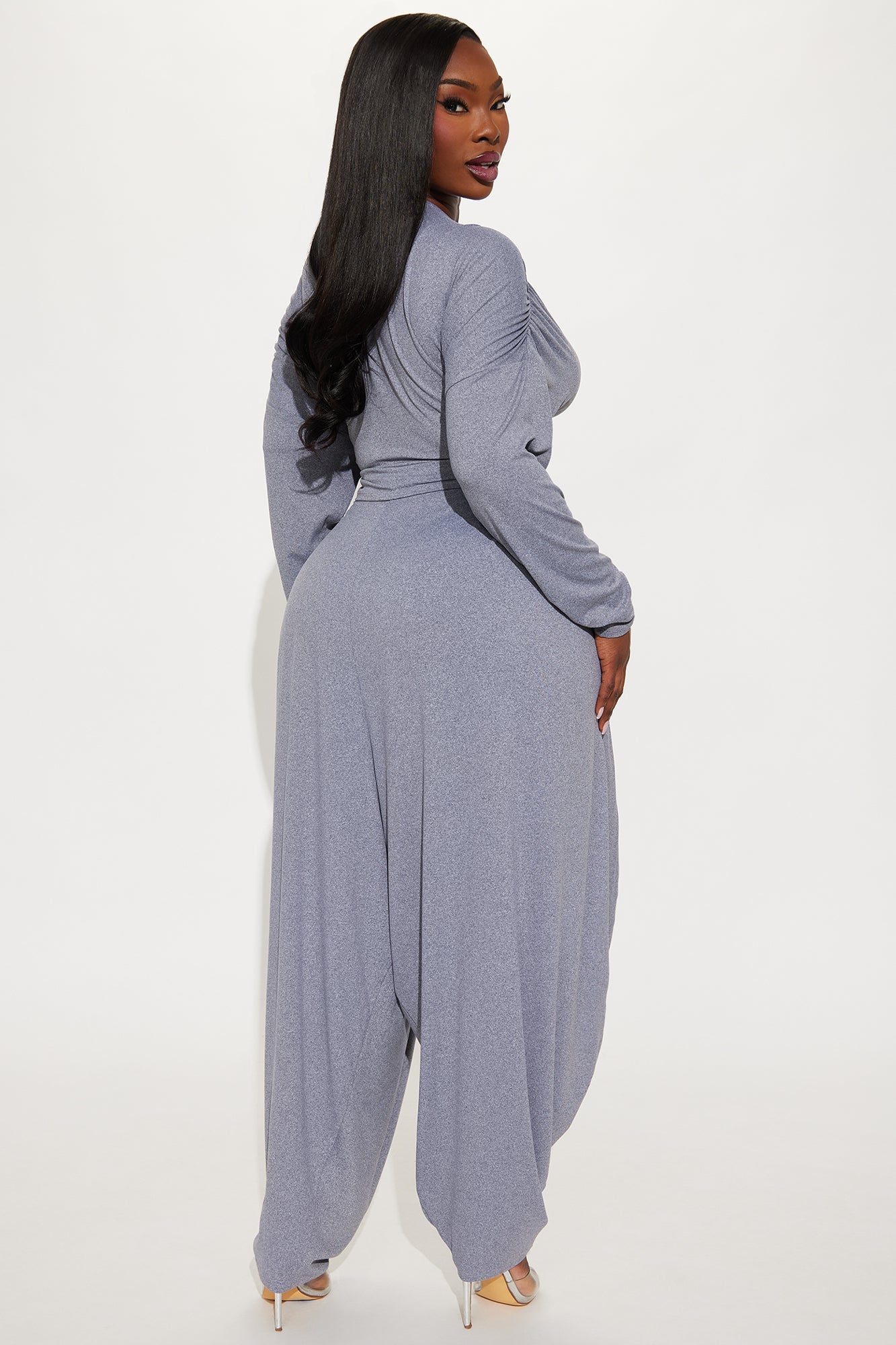 Cool Girl Balloon Pant Set - Heather Grey