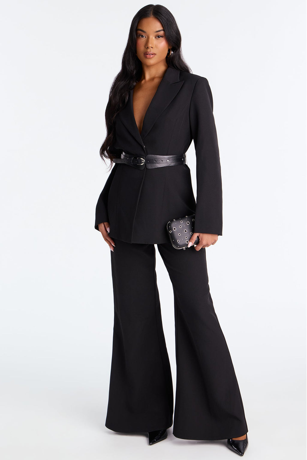 Power Boss Babe Blazer Pant Set - Black