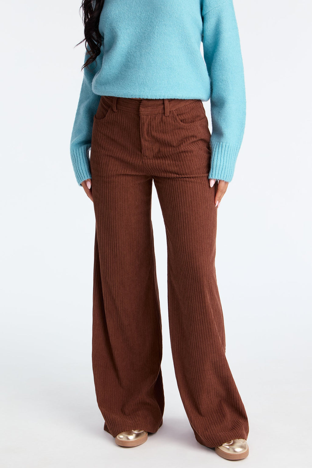 Golden Hour Groove Wide Leg Corduroy Pant 33 - Brown