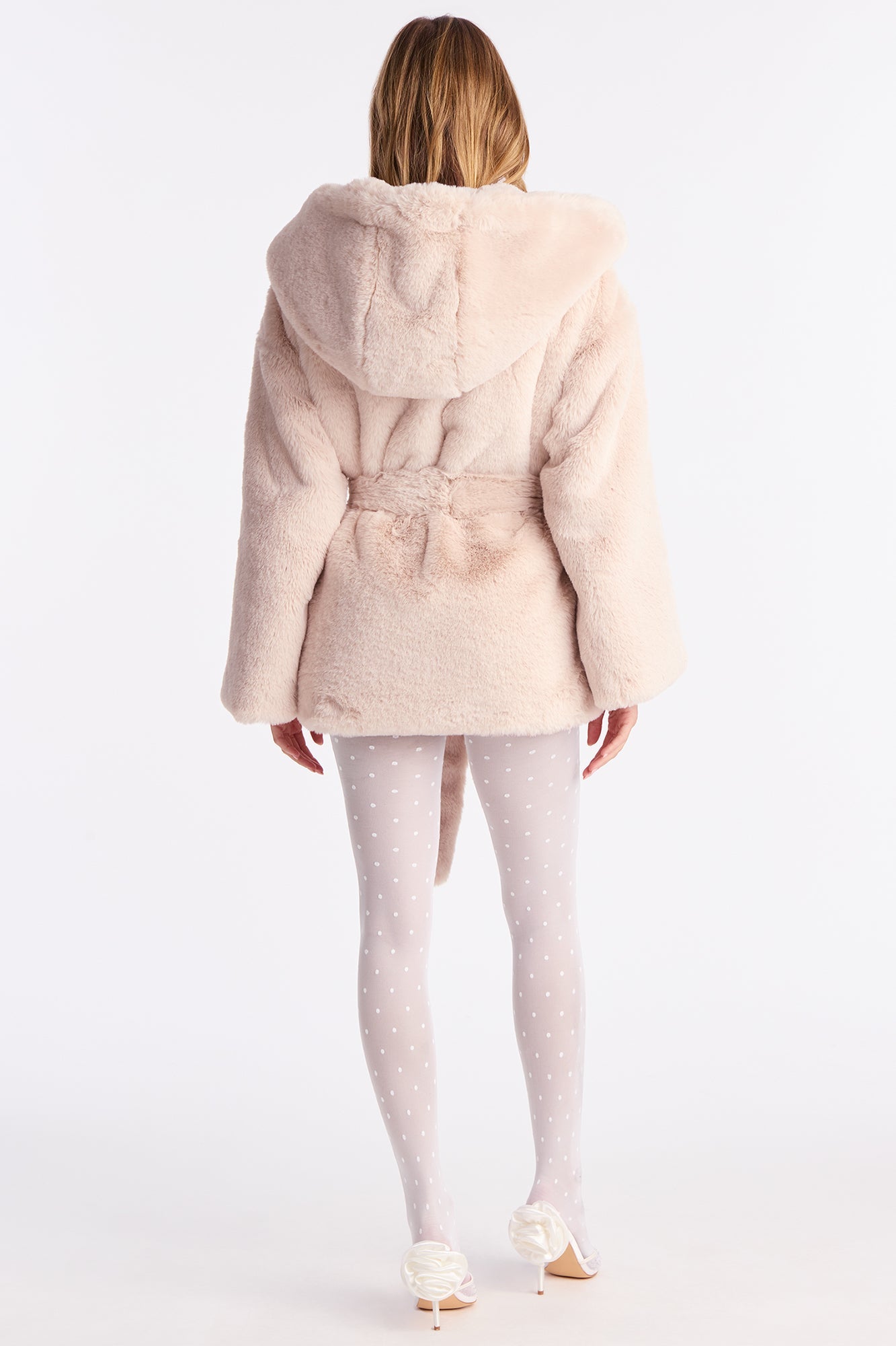 Queen Of The North Faux Fur Coat - Beige