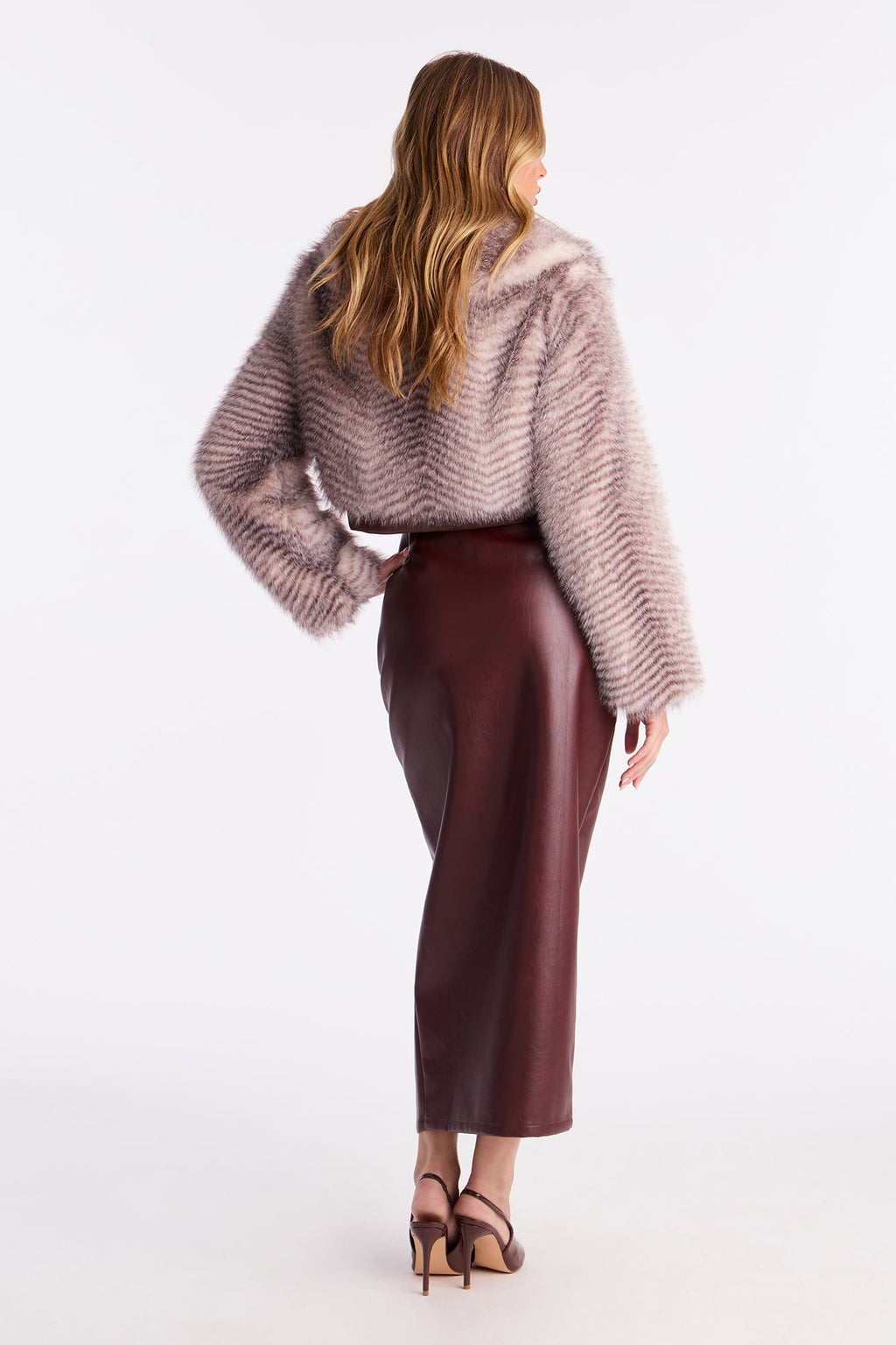 Femme Fatality Animal Print Faux Fur Coat - Brown/combo