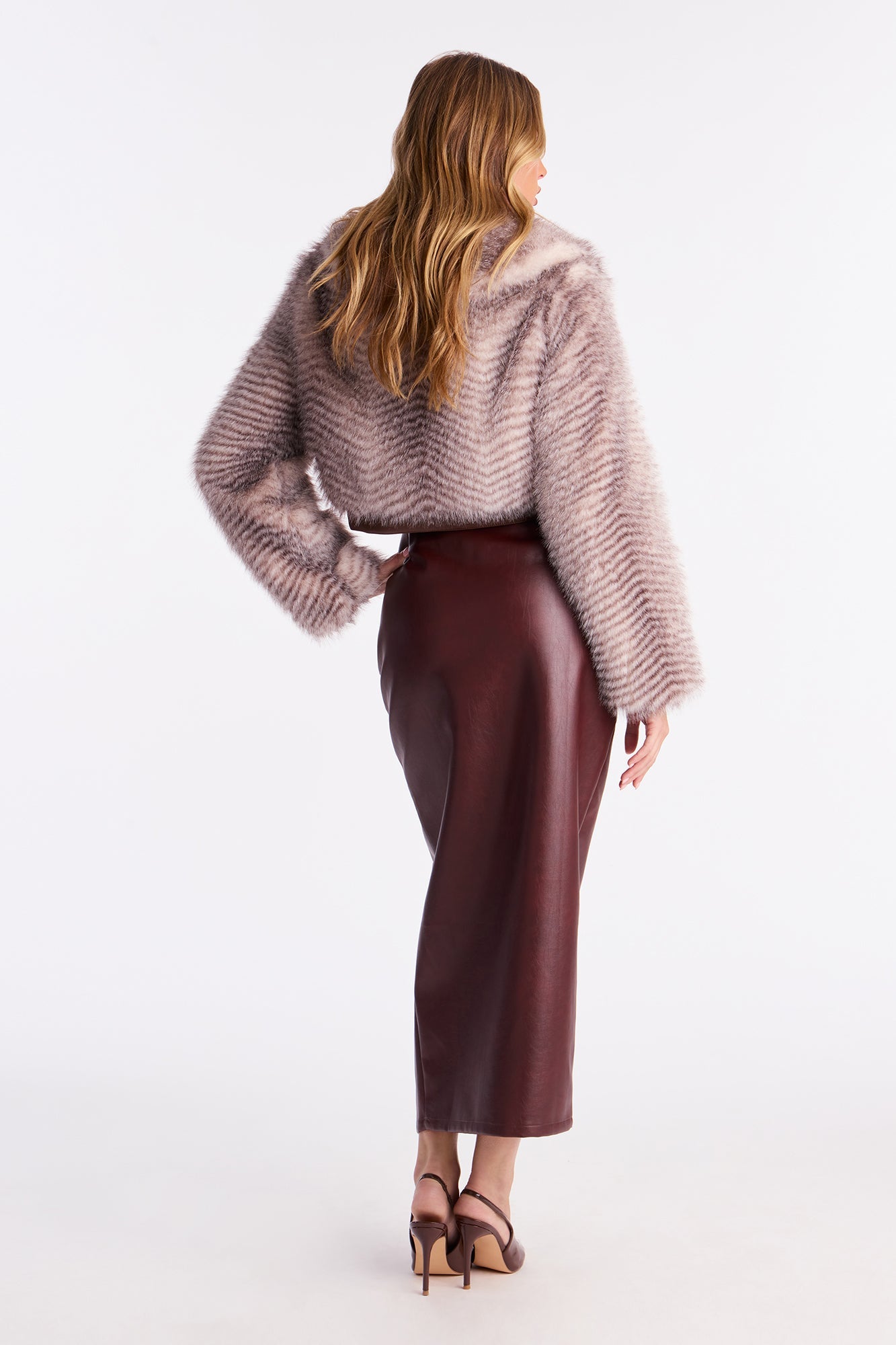 Femme Fatality Animal Print Faux Fur Coat - Brown/combo