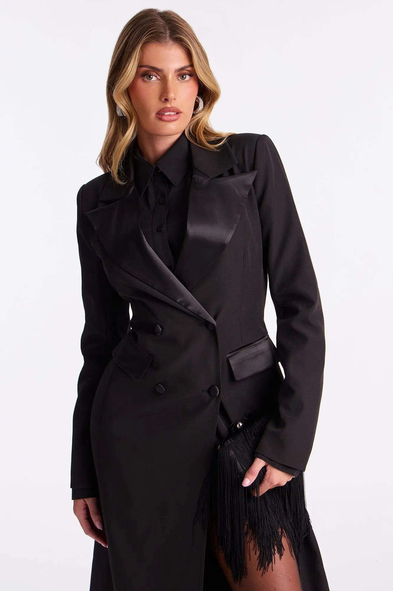 Midnight Dapper Long Coat - Black 