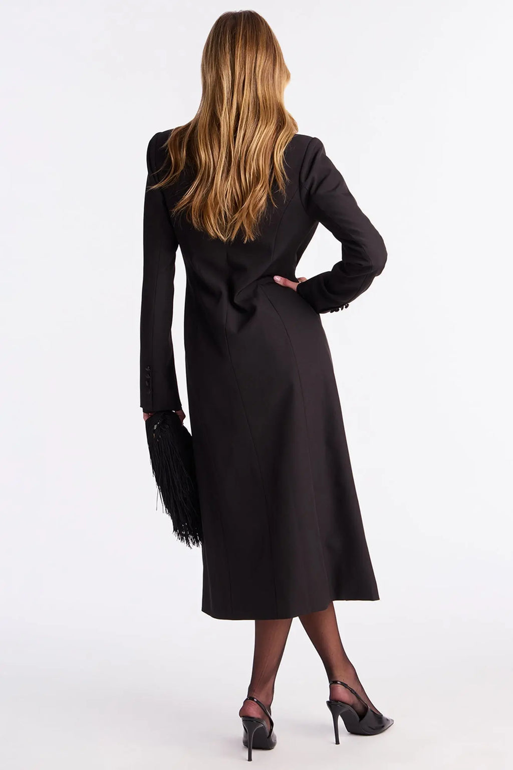 Midnight Dapper Long Coat - Black 