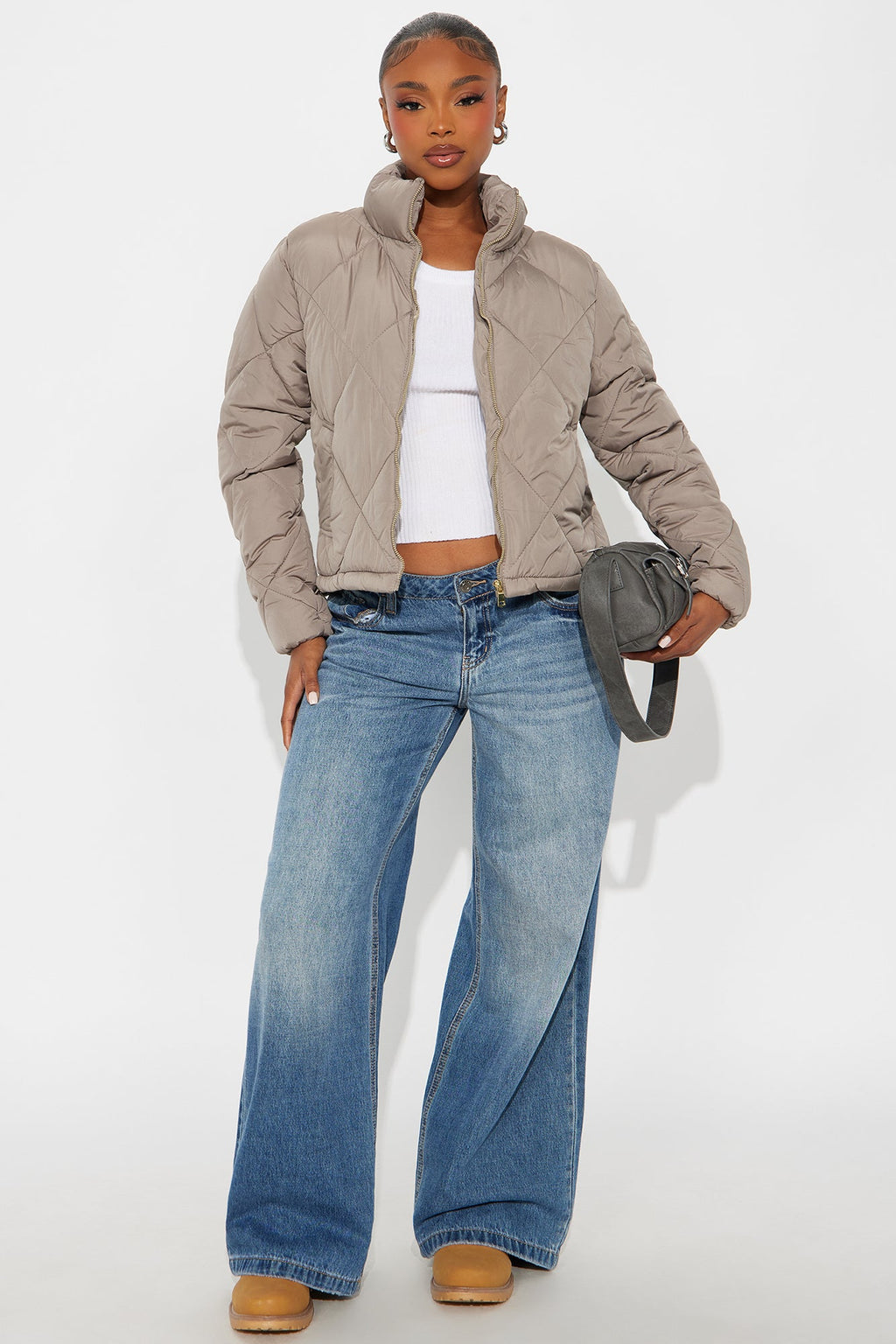 Fireside Talks Quilted Puffer - Khaki
