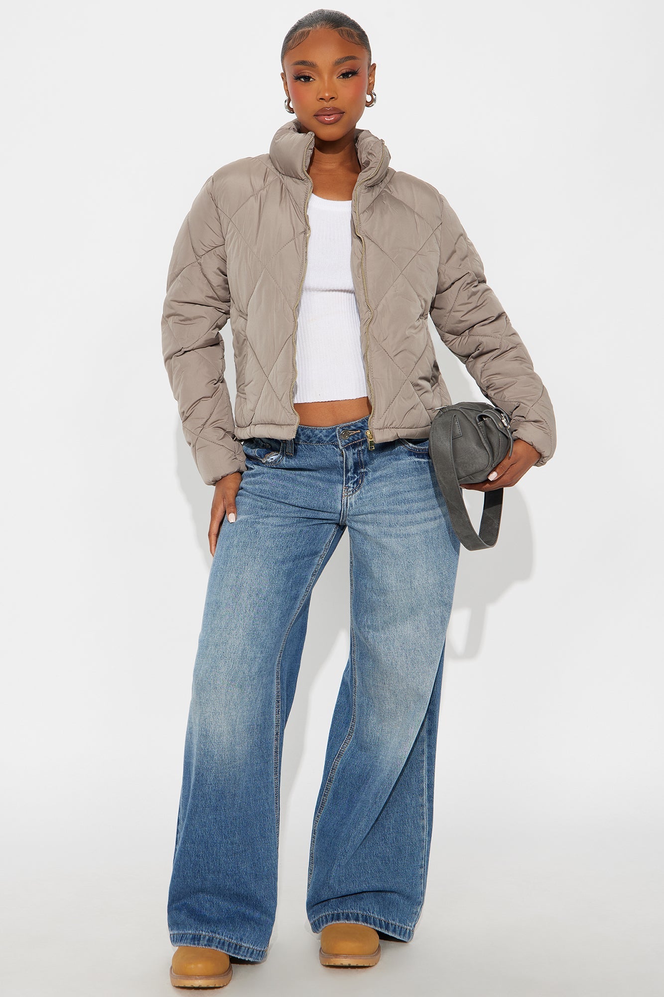 Fireside Talks Quilted Puffer - Khaki