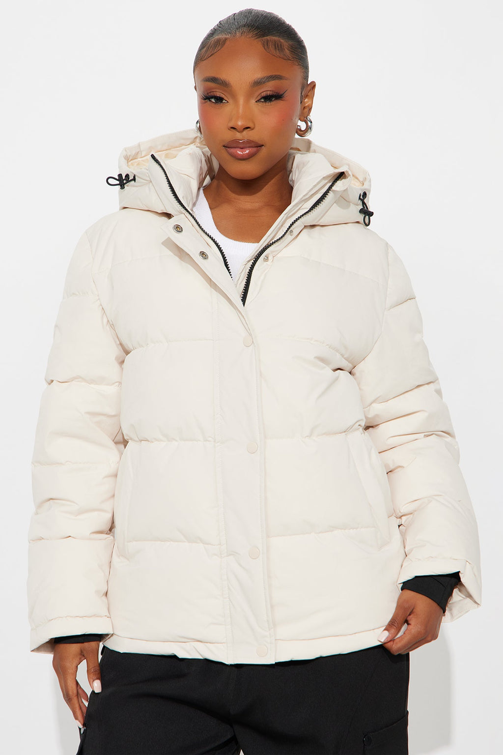 Mountain Edge Nylon Puffer Jacket - Stone