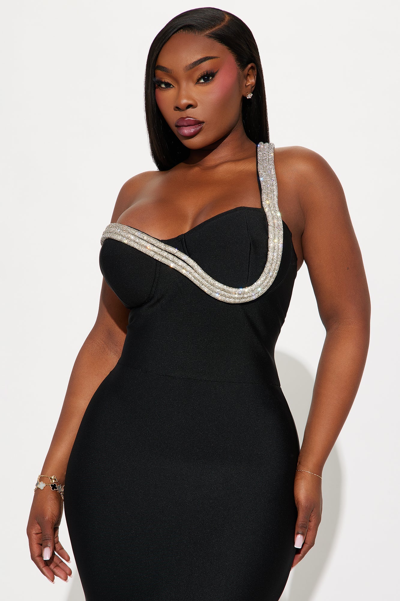 Bling Ting Bandage Maxi Gown - Black