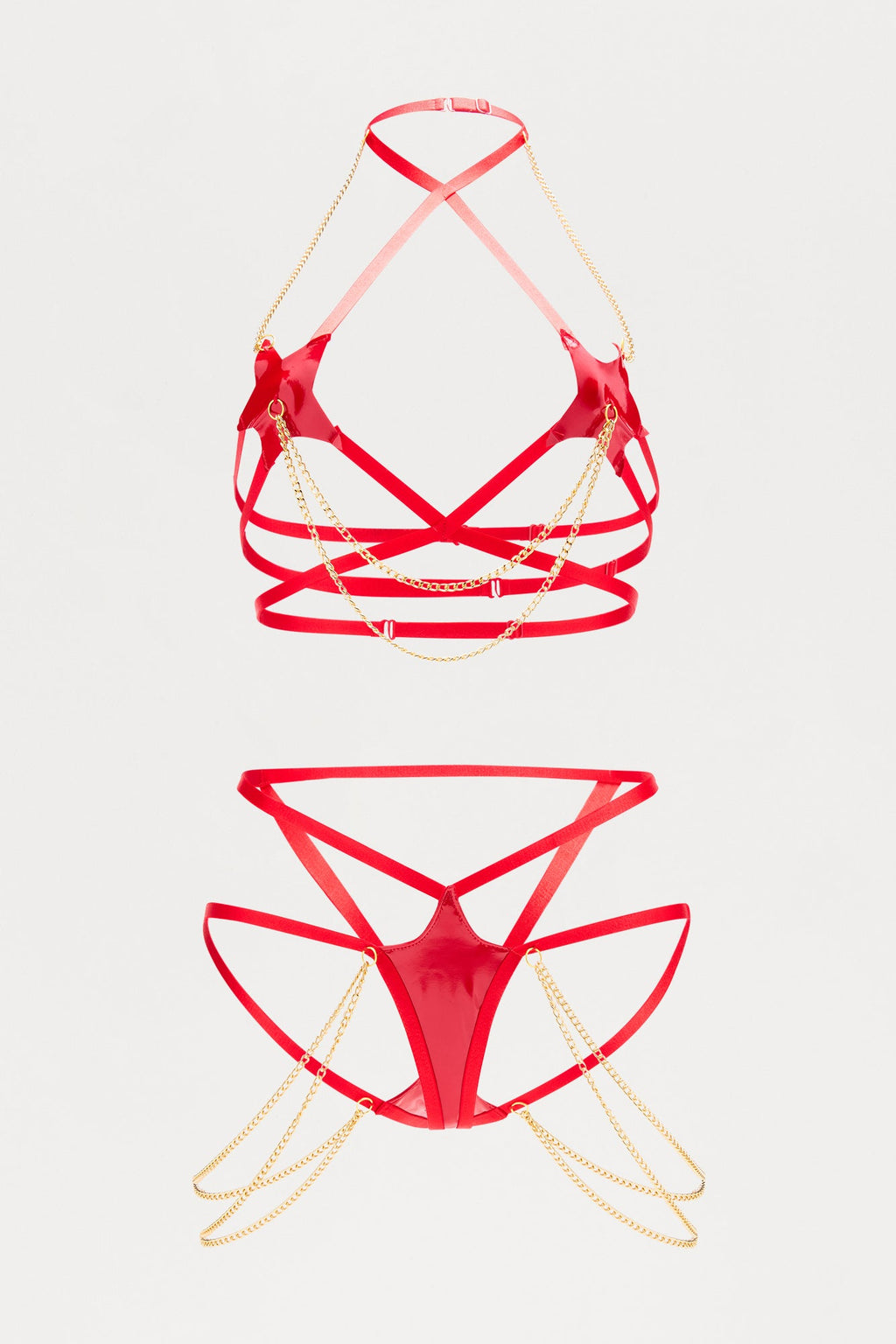 Starstruck 2 Piece Set With Chains - Red
