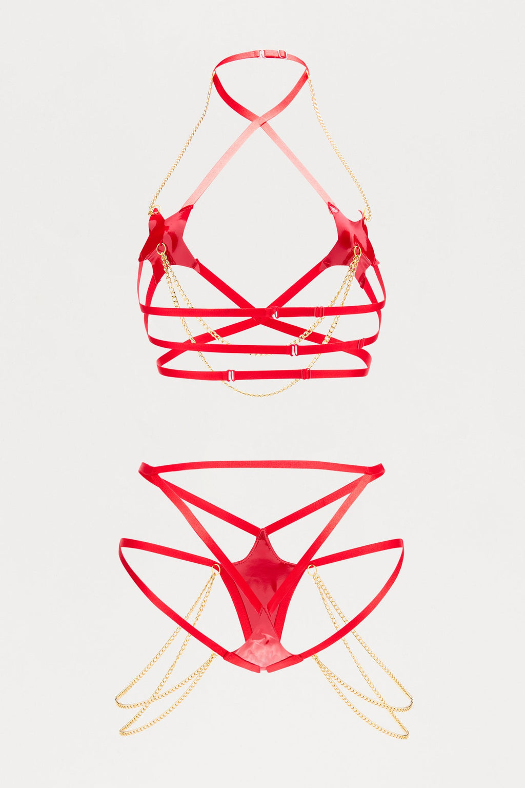 Starstruck 2 Piece Set With Chains - Red