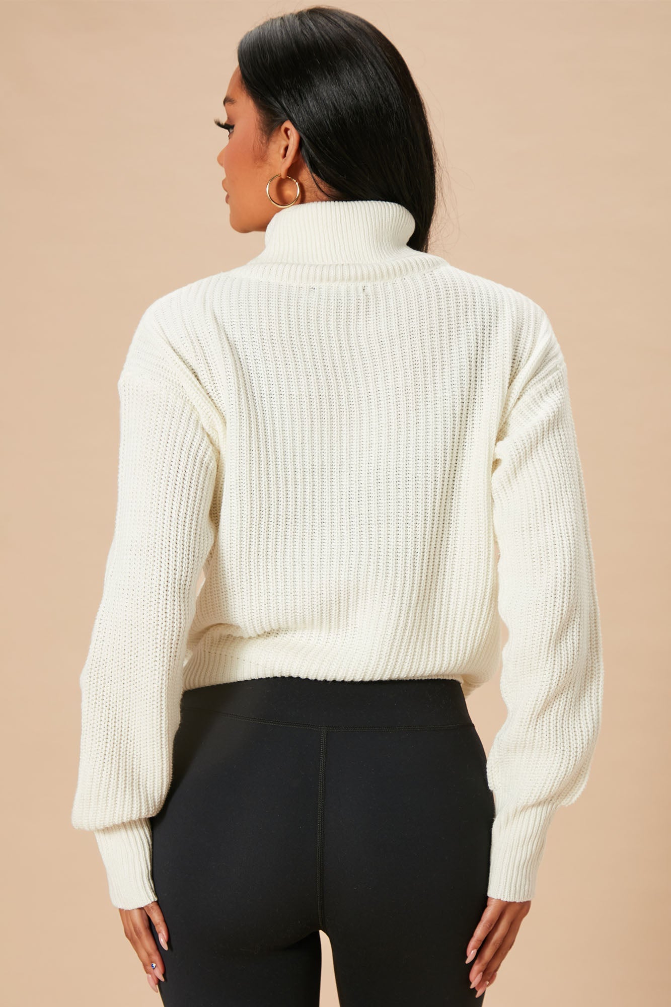Roll With The Flow Turtleneck Sweater - Ivory