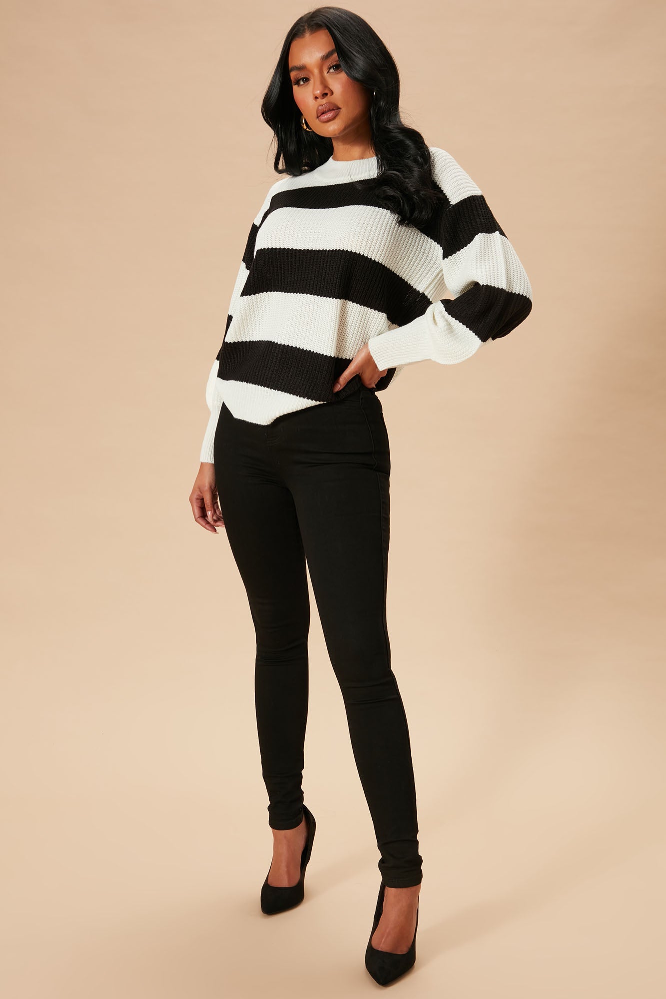 Classic High Waist Skinny Jeans - Black