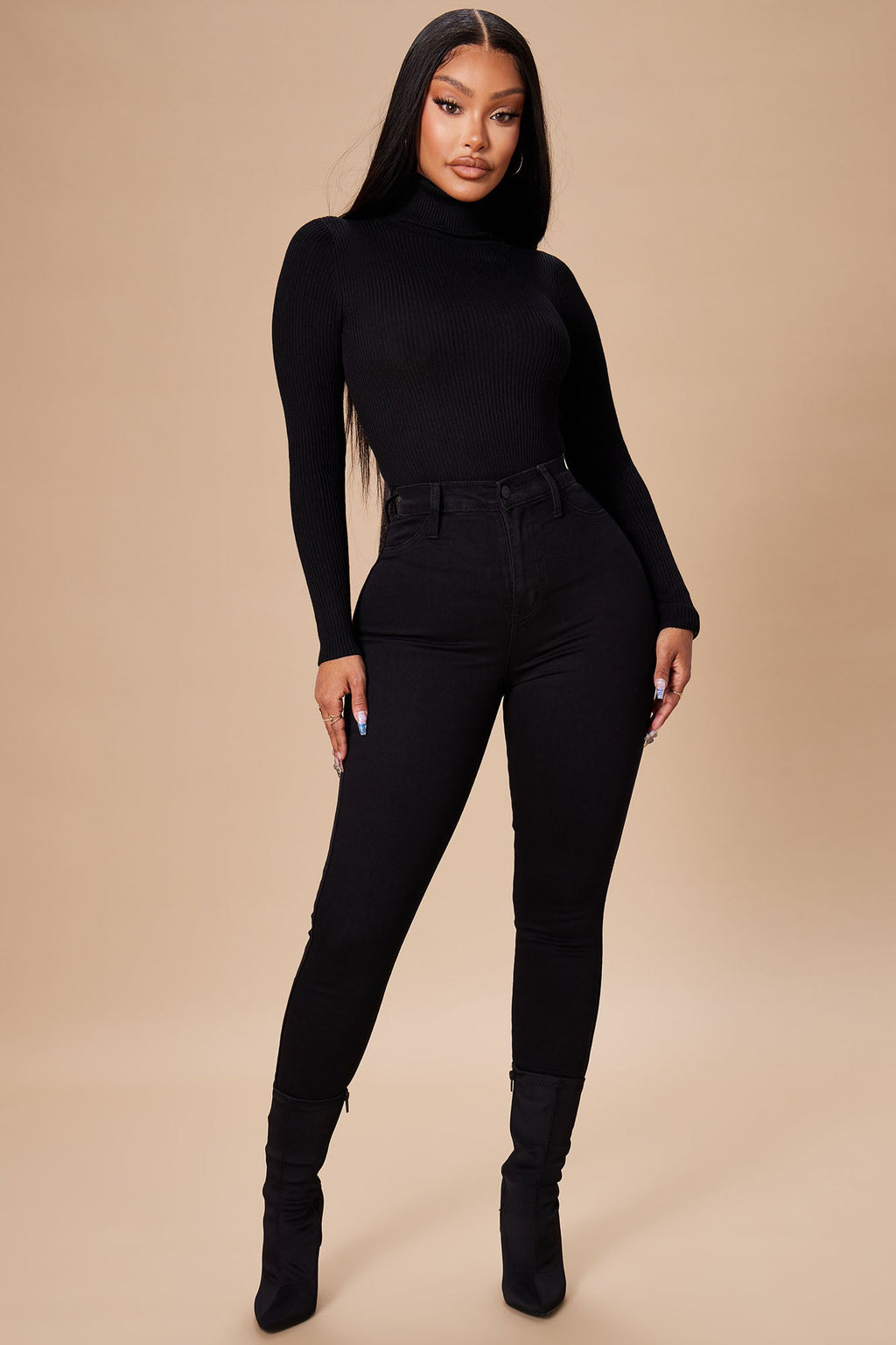 Tara Turtle Neck Sweater - Black