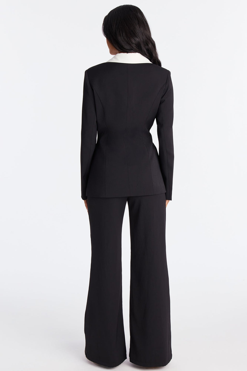 Malika Shirting And Blazer Pant Set - Black