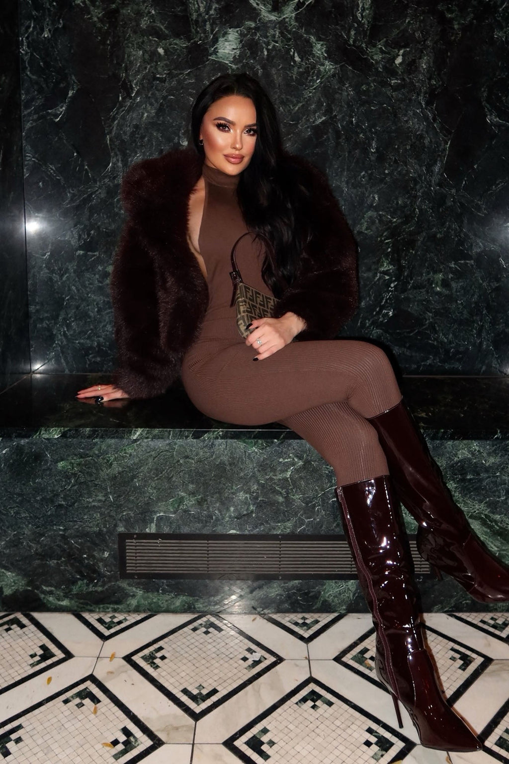 Cassandra Light Snatched Jumpsuit - Brown
