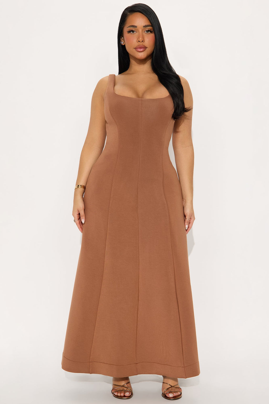 Debbie Flowy Maxi Dress - Mocha